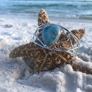 Adelainne bracelet - larimar pure silver bracelet